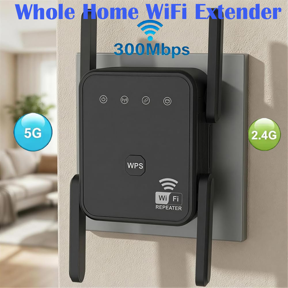 Home Security Bundle - 2026 New WiFi Repeater 300Mbps 2.4GHz