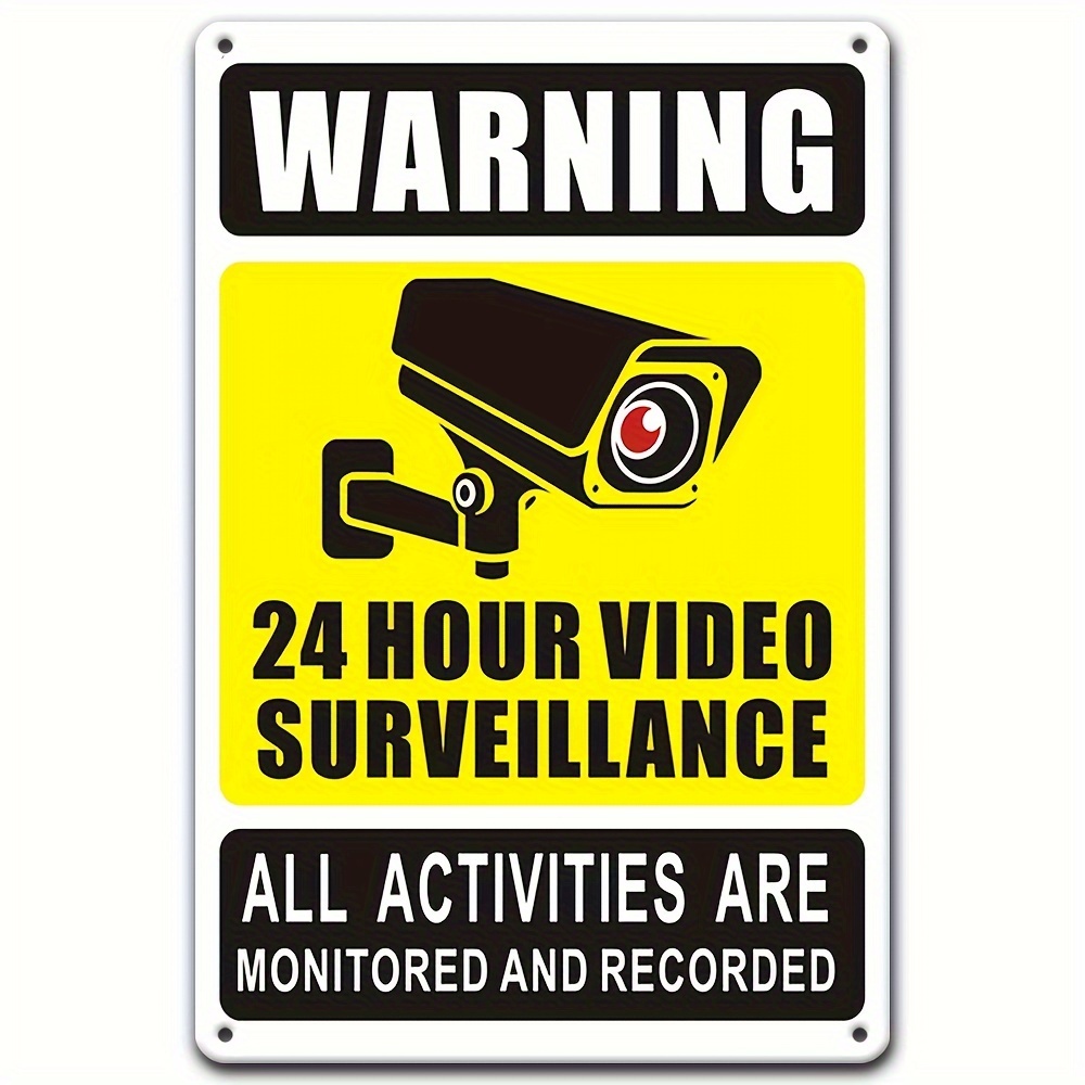 Home Security With Monitoring - 24/7 Video Surveillance Warning Sign -