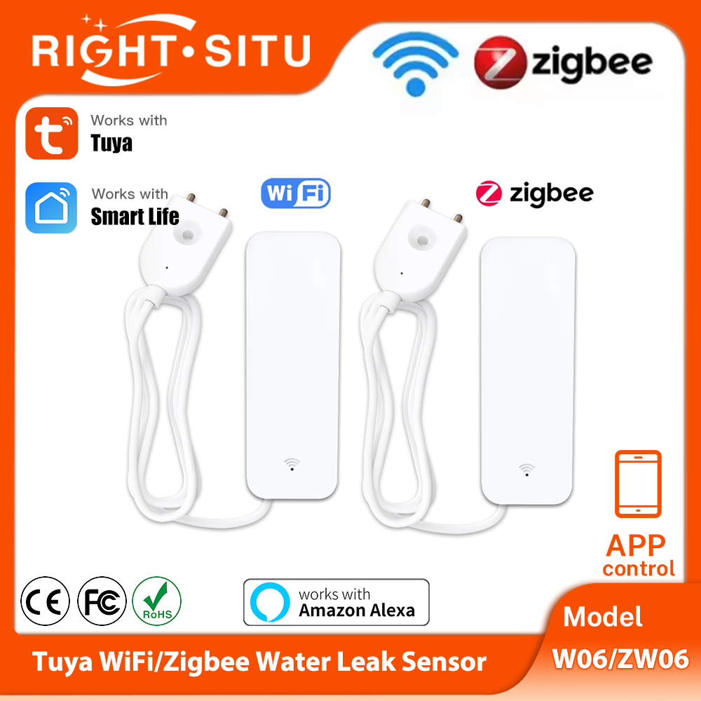 Home Security Equipment - Tuya WiFi Zigbee Water Sensor Smart