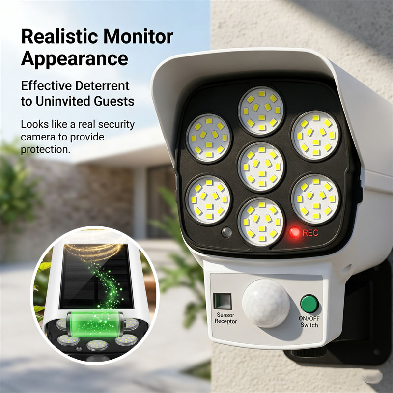 Home Security Beams - Solar Powered Dummy Security Camera with