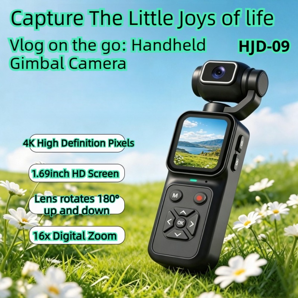 Ip Camera Outdoor 4K - HJD-09 4K Vlogging Camera 180° Flip