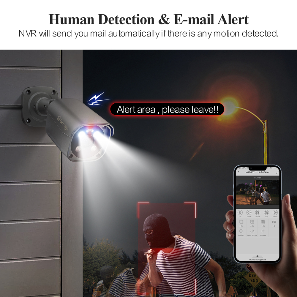 Techage H.265 8CH 5MP 8MP 4K P - Home Security With Camera 评论和价格