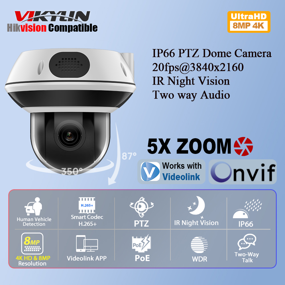 Vikylin 8MP Dome PTZ 5X Zoom I - Home Security Online 评论和价格