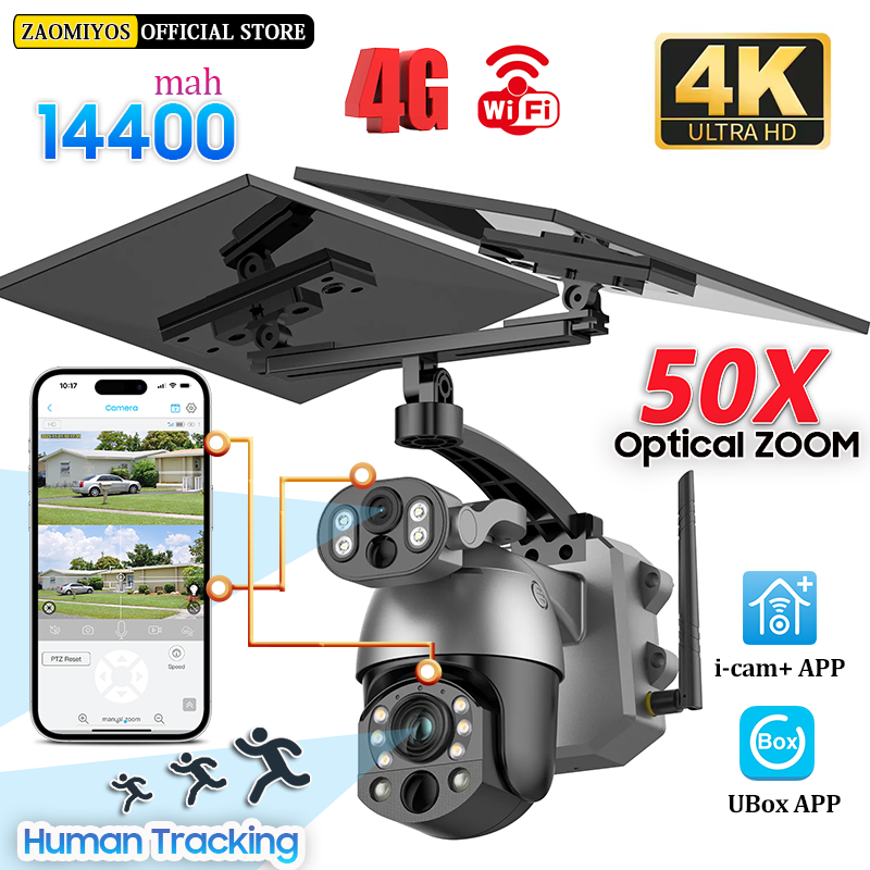 4K 50X ZOOM 10MP Solar Camera  - Ip Camera Outdoor 4K 评论和价格