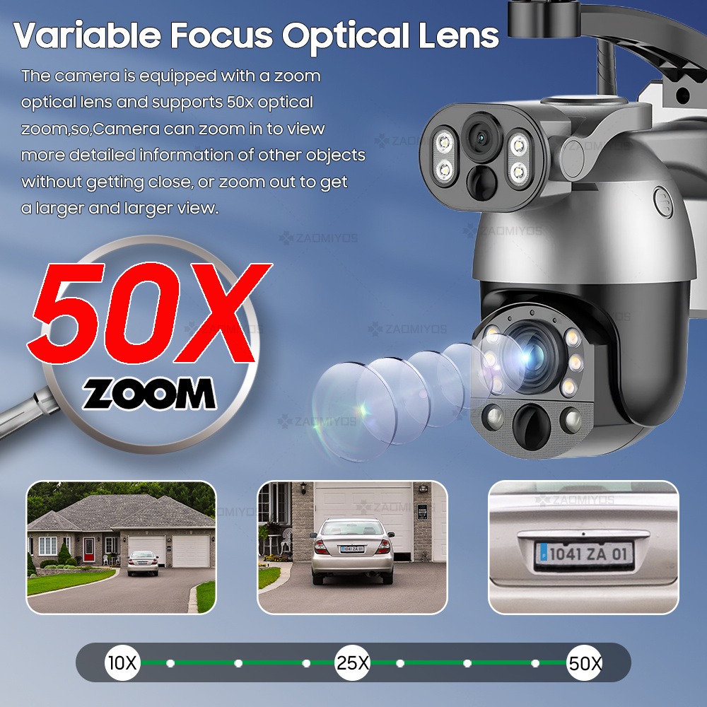 4K 50X ZOOM 10MP Solar Camera  - Ip Camera Outdoor 4K 评论和价格