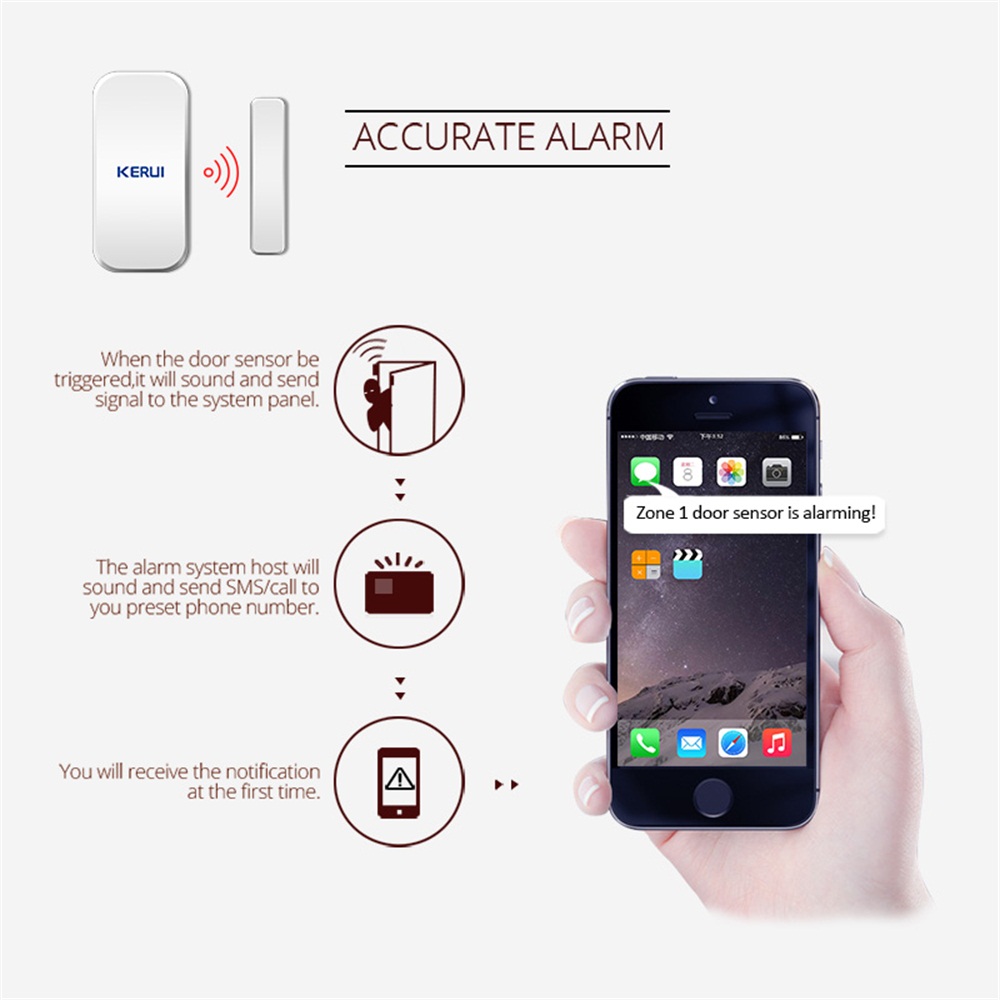 KERUI D035 433MHz Wireless Win - Home Security Equipment 评论和价格