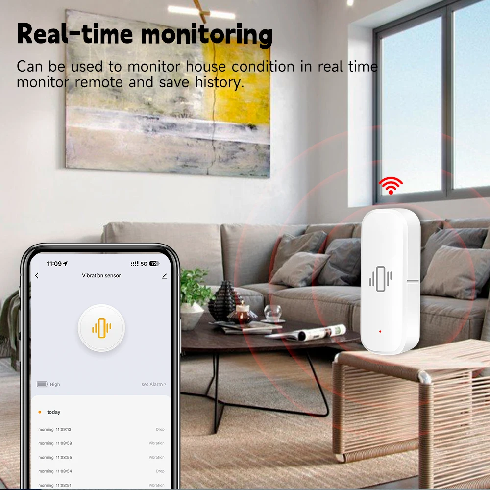 WiFi/Zigbee Smart Vibration Se - Home Security App 评论和价格