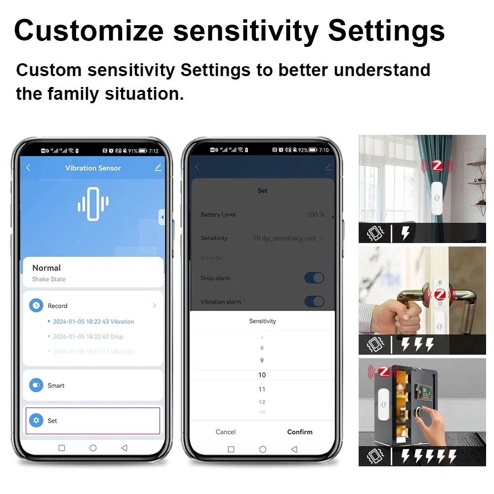 Smart ZigBee Vibration Sensor  - Home Security With Monitoring 评论和价格
