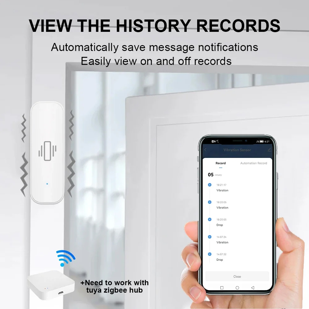 Smart ZigBee Vibration Sensor  - Home Security With Monitoring 评论和价格