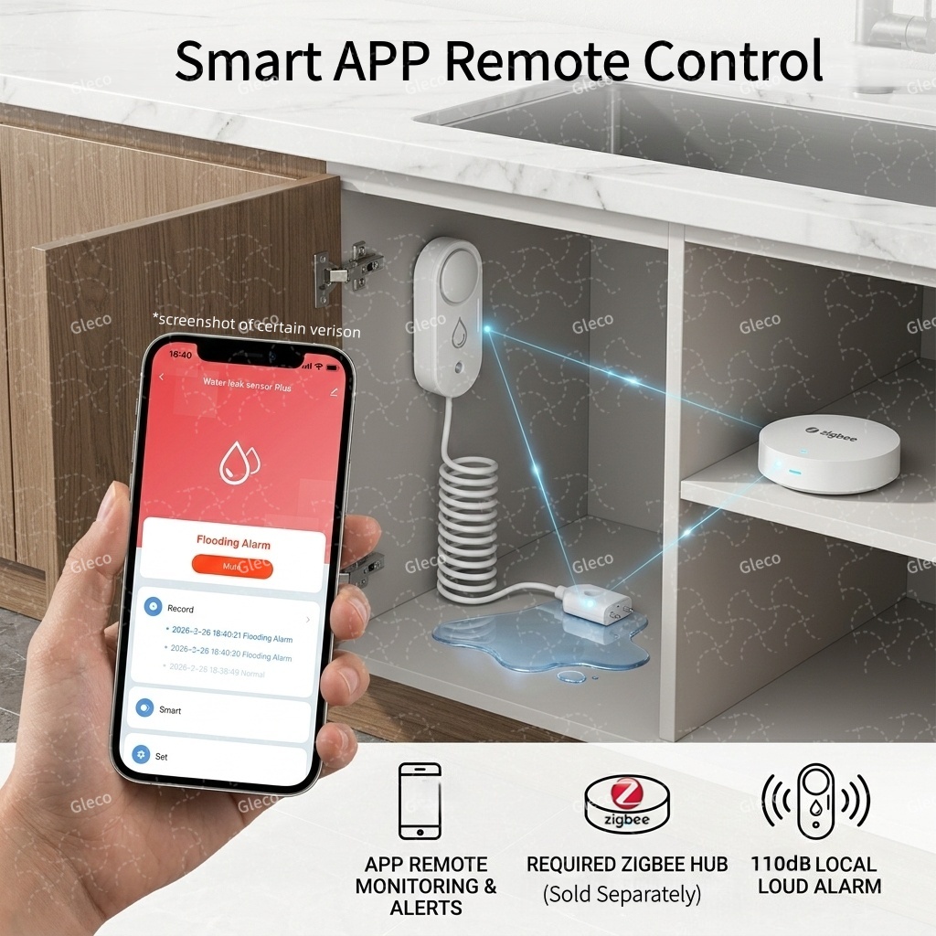 Zigbee Water Leak Sensor Flood - Home Security App 评论和价格
