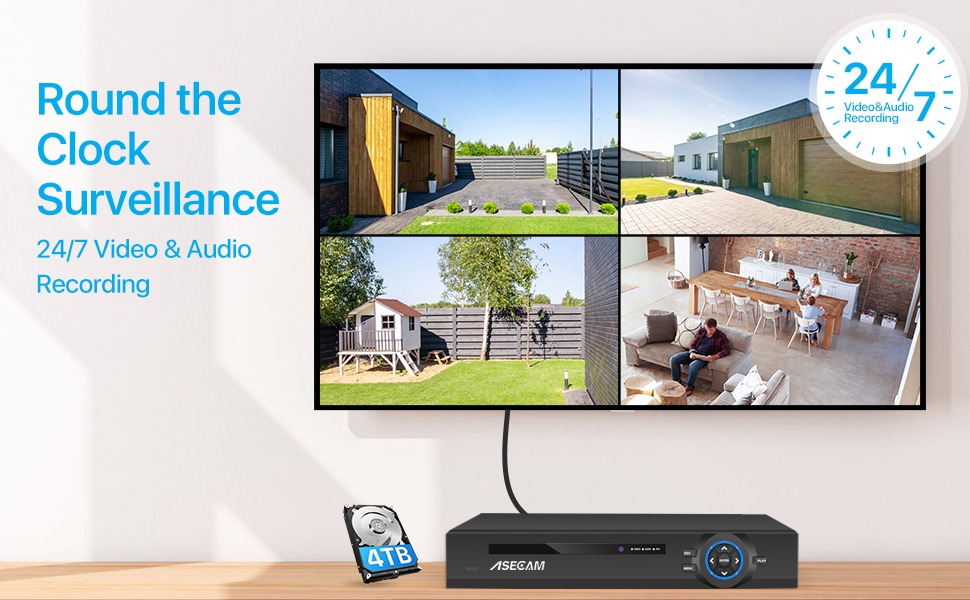 Super 8MP POE NVR Video Record - Home Security With Camera 评论和价格