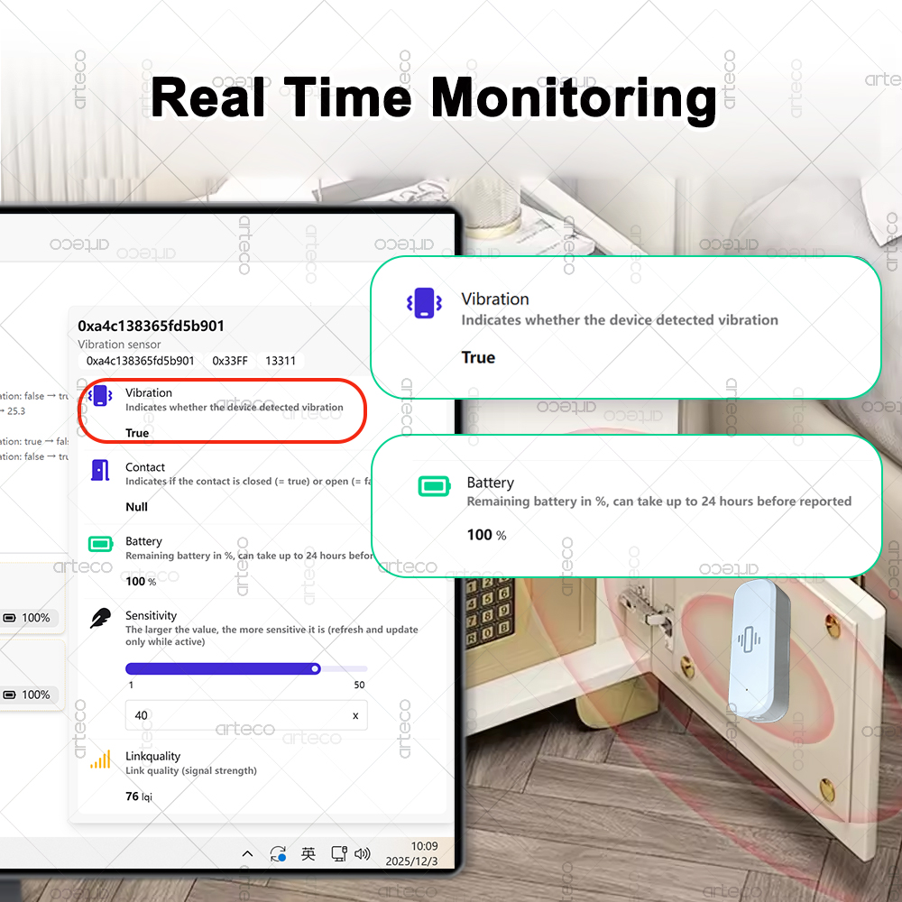 Smart ZigBee 3.0 Vibration Sen - Home Security With Monitoring 评论和价格