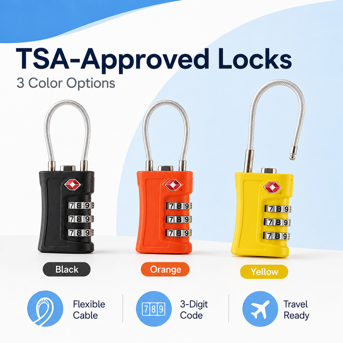 TSA Approved Luggage Lock 3 Di - Home Security Locks 评论和价格
