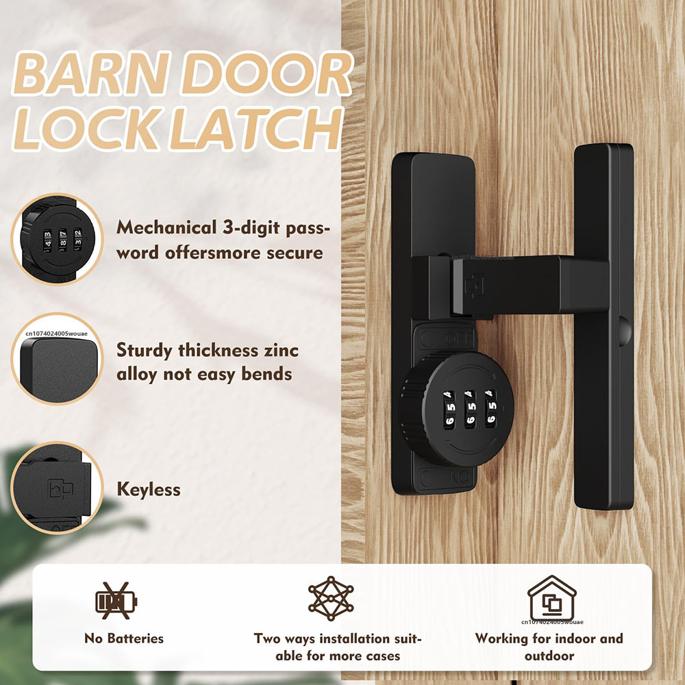 Security Barn Door Lock 3-Digi - Home Security Locks 评论和价格