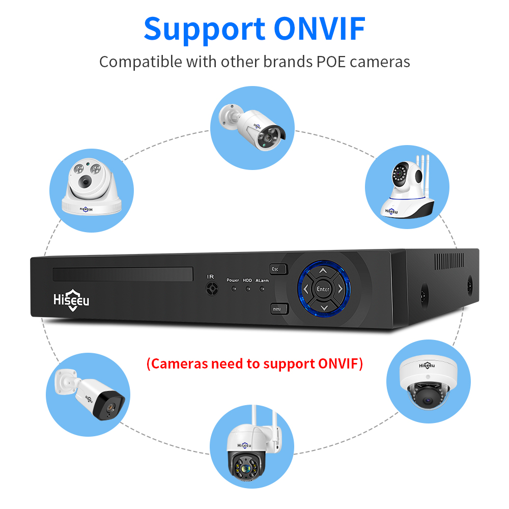 Hiseeu 4CH 10CH 16CH 4K 8MP 5M - Home Security With Camera 评论和价格