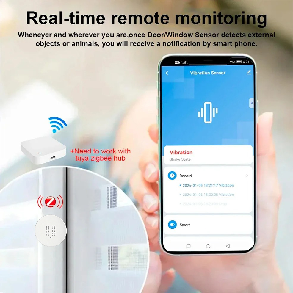 Tuya ZigBee Smart Vibration &  - Home Security With Monitoring 评论和价格