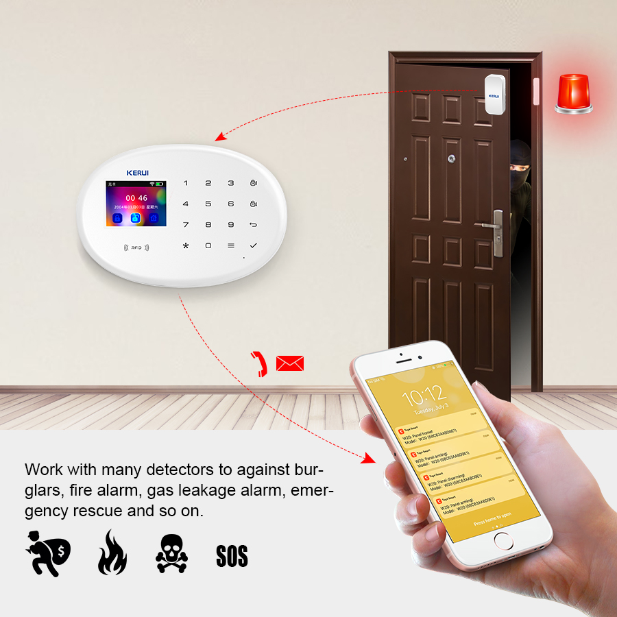KERUI W202 WIFI GSM Alarm Syst - Home Security System Installation 评论和价格