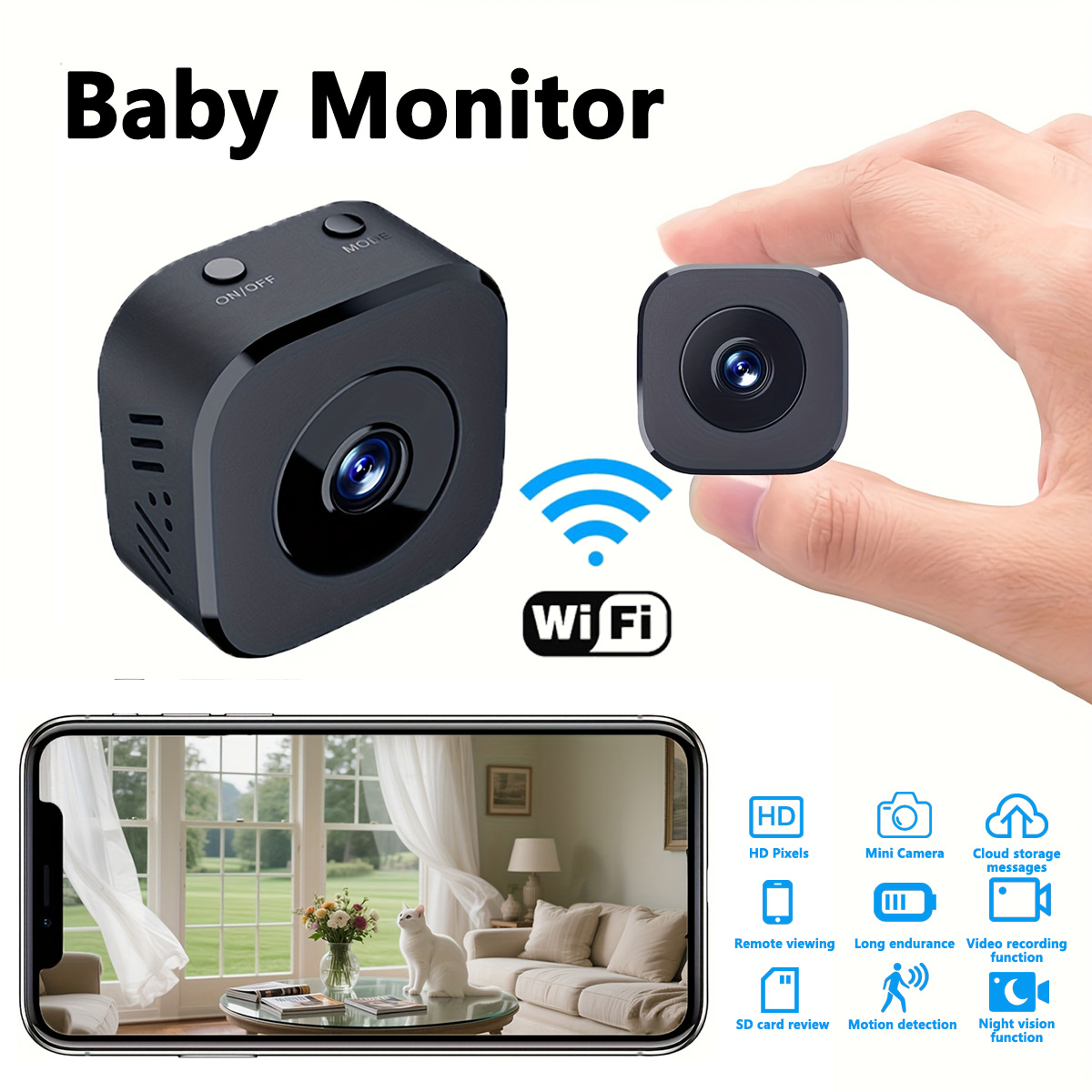 1080P HD Mini WiFi Camera Indo - Home Security With Monitoring 评论和价格