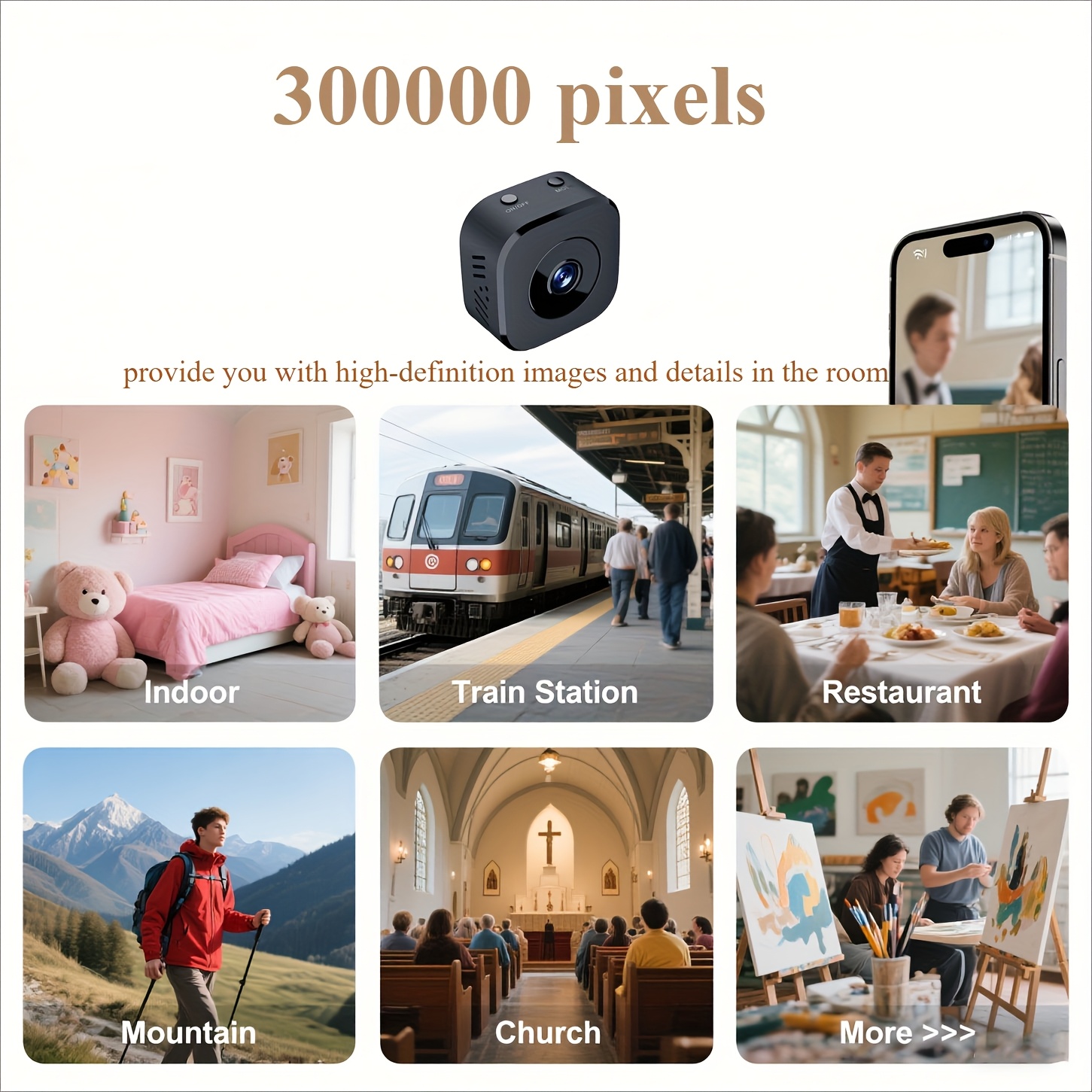 1080P HD Mini WiFi Camera Indo - Home Security With Monitoring 评论和价格