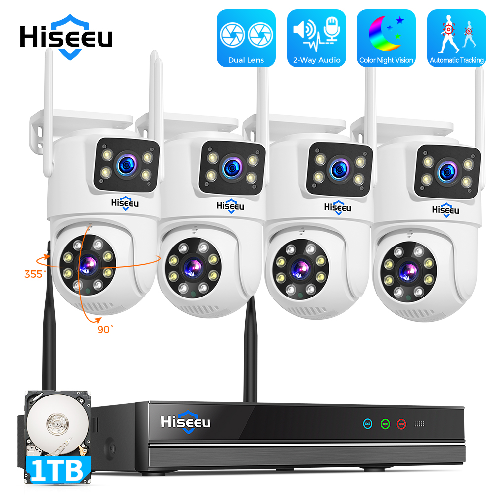 Hiseeu 6MP WiFi Dual Lens Came - Home Security With Monitoring 评论和价格