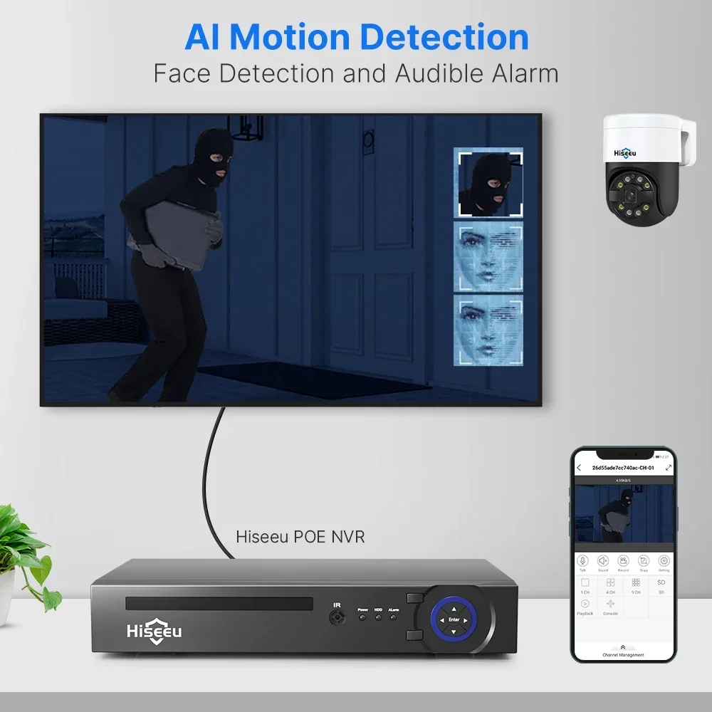 H.265 8Channel Ai Face Detecti - Ip Camera Outdoor 4K 评论和价格