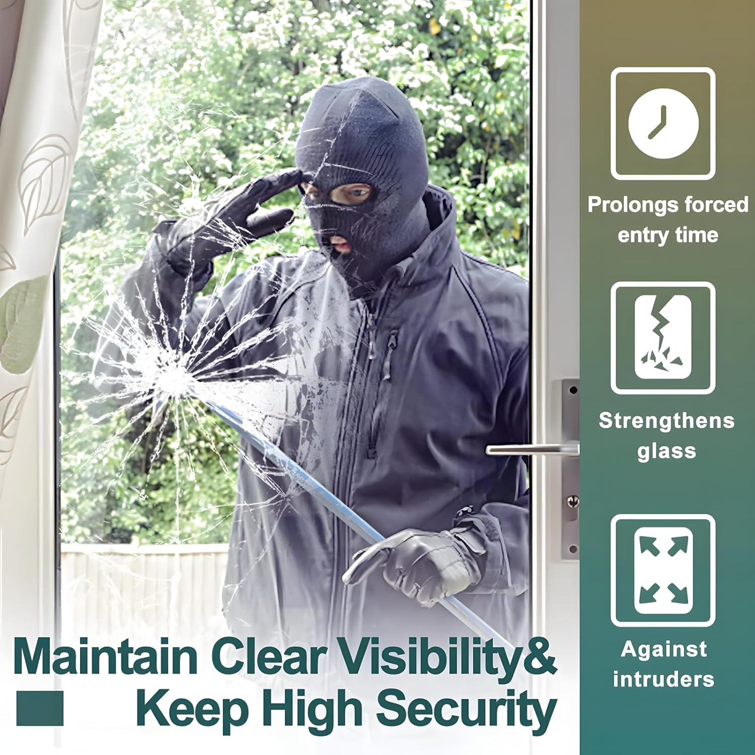Clear Security and Safety Wind - Home Security Film For Windows 评论和价格