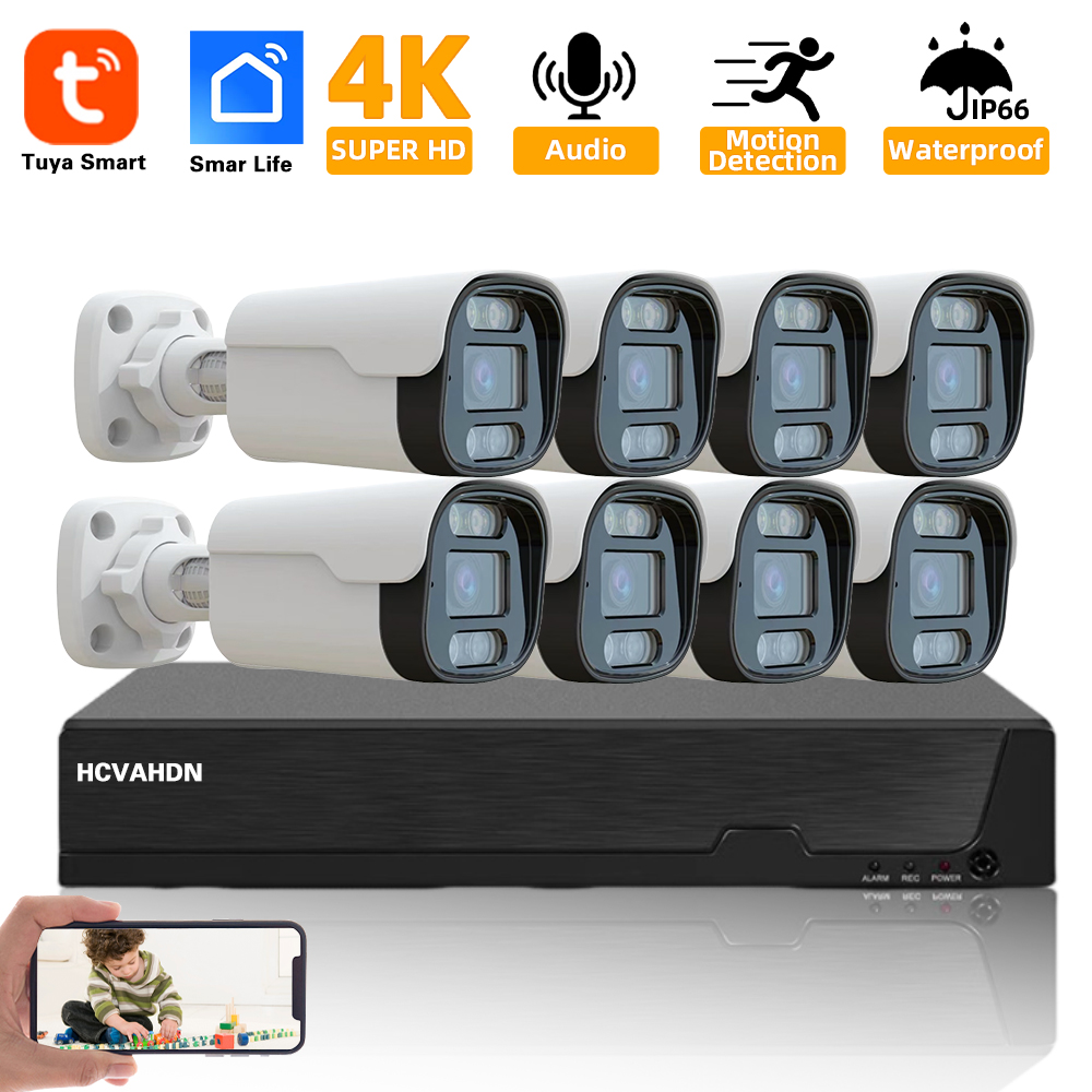 4K 8MP TUYA Security Kit 8CH P - Ip Camera Outdoor 4K 评论和价格