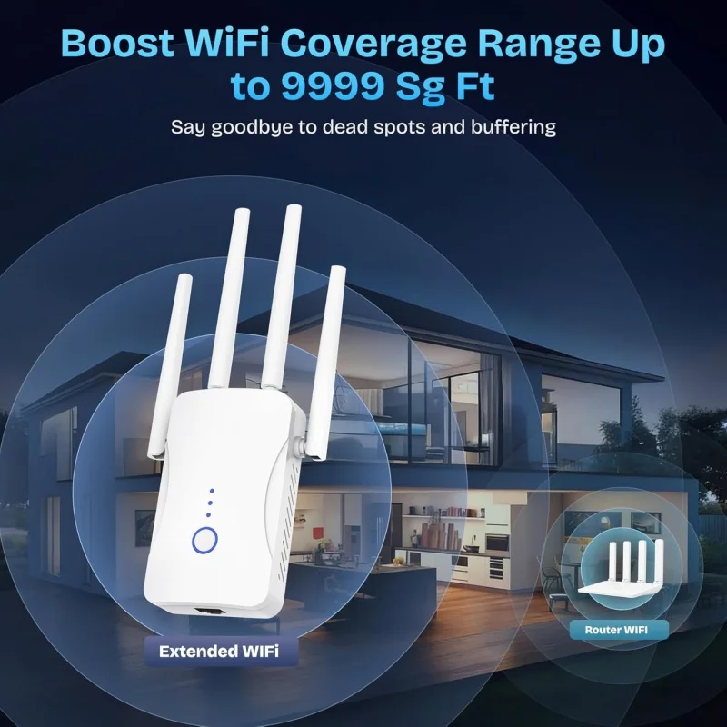 2.4G/5GHz Dual Band WiFi Repea - Home Security No Wifi 评论和价格
