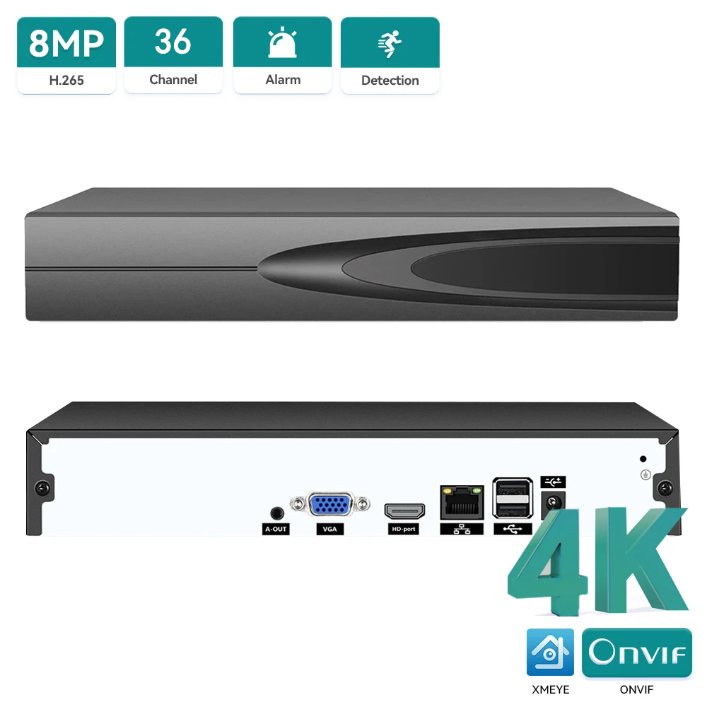 4K ONVIF CCTV NVR 36CH/16CH/10 - Home Security Equipment 评论和价格