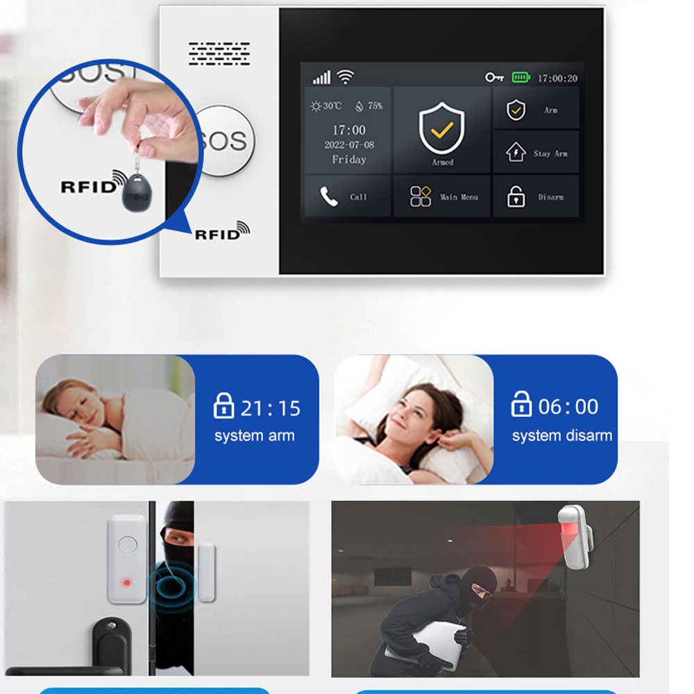 PGST 4G Tuya Smart Home Alarm  - Home Security System Installation 评论和价格